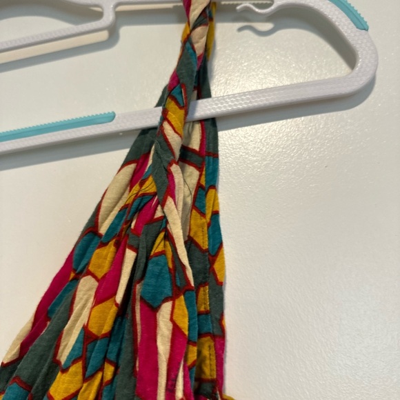 T Bag Women’s XS Colorful Abstract High Low Tank Top Braided Strap Vneck. - Picture 6 of 8